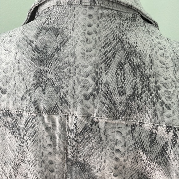 ADY P gray snake print moto jacket NEW size large - Picture 5 of 7